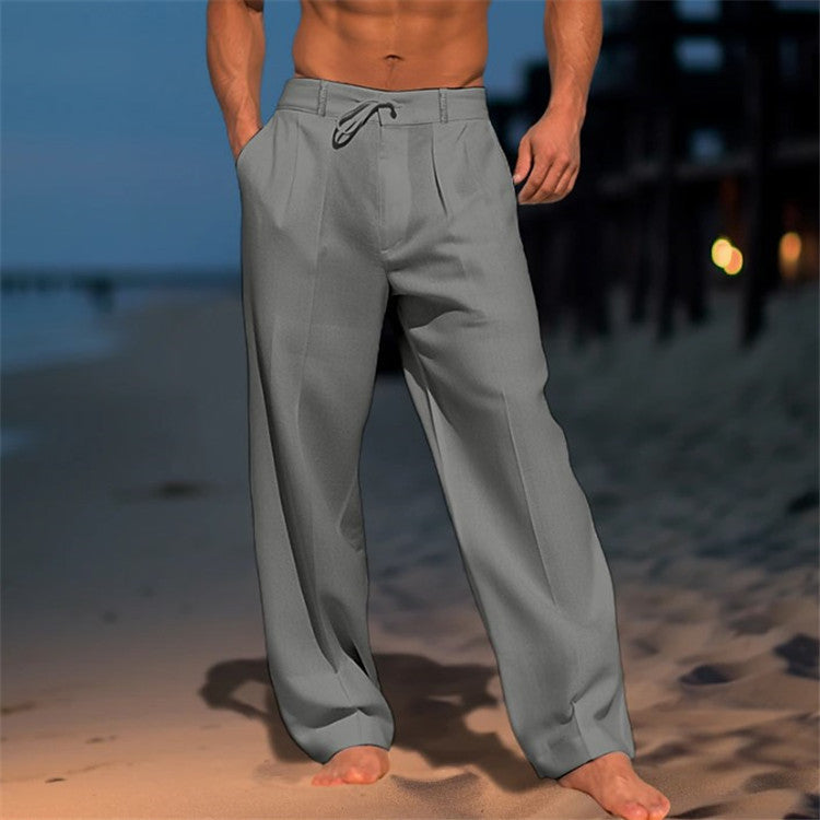 Justine - Men Linen Pants with Drawstring