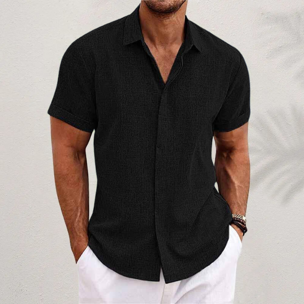 Oberon - Men Short Sleeve Linen Shirt