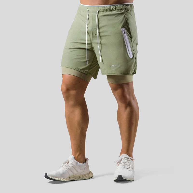 Keir - Men Training Pants Integrated Compression Shorts