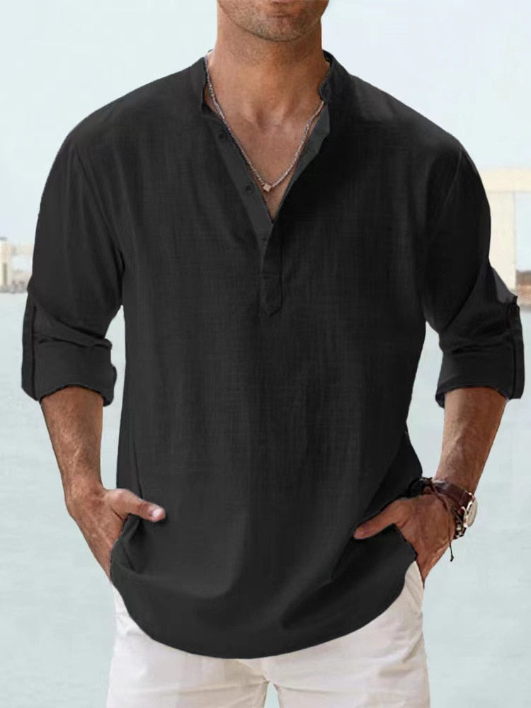 Ohitekah - Linen T-Shirt Men, Comfortable & Breathable