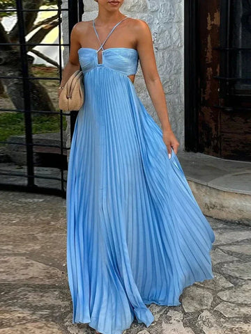 Ayelet - Pleated Maxi Dress, Versatile & Elegant
