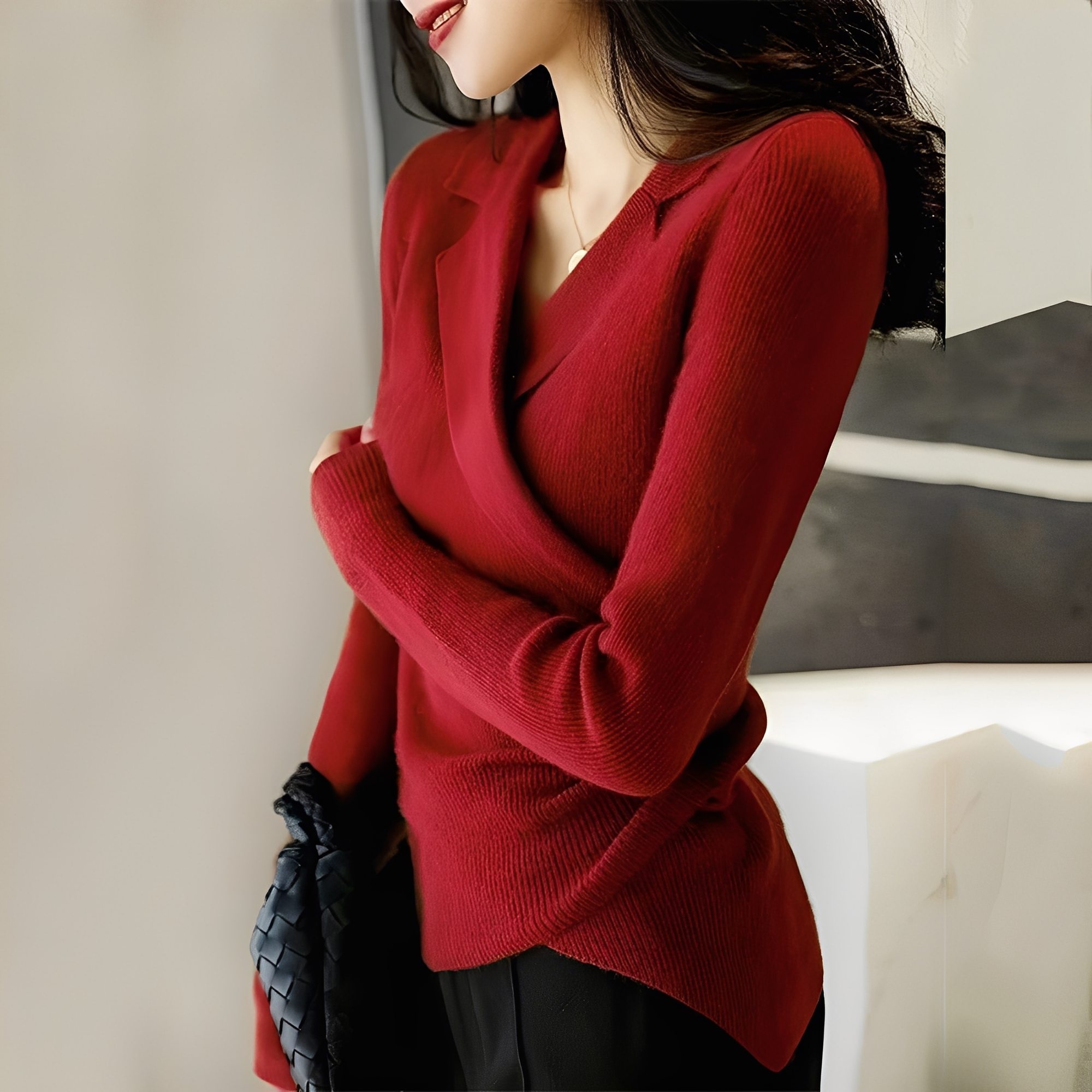 Myrtle - Classic Asymmetrical Slim-Fit Sweater for Women