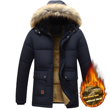 Crispian - Warm parka jacket with detachable hood for men