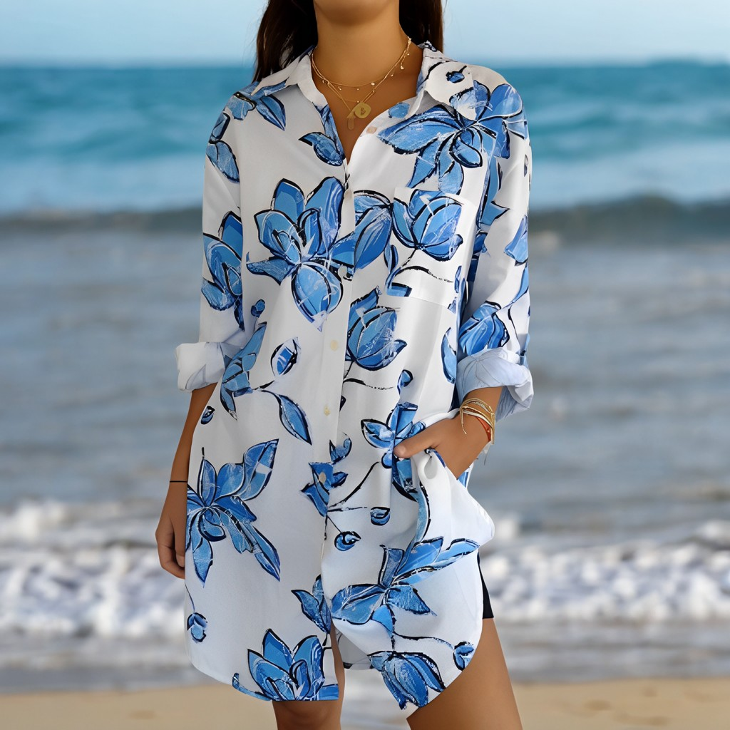 Ariel - Loose Beach Shirt Dress for Women