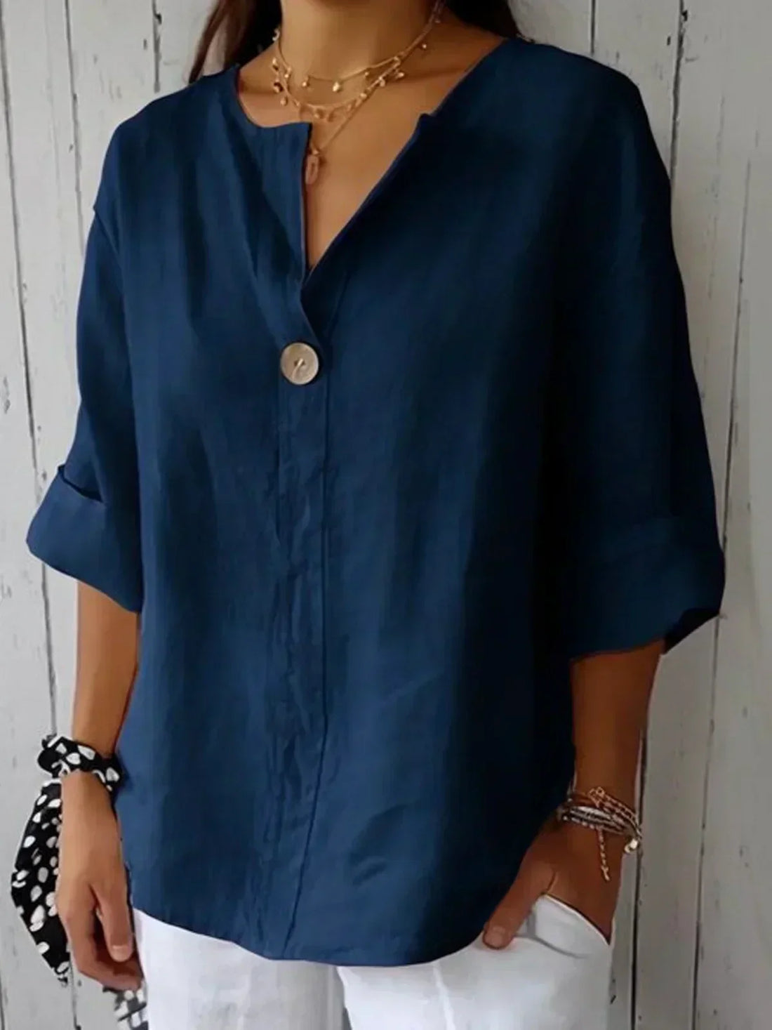 Siggy - Comfortable Blouse with V-Neck