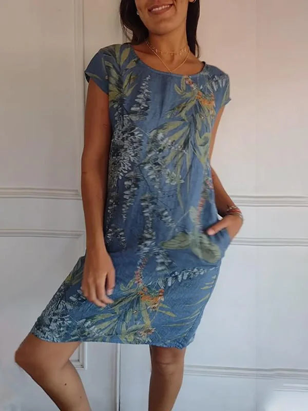 Britt – Dress with Print and Round Neckline