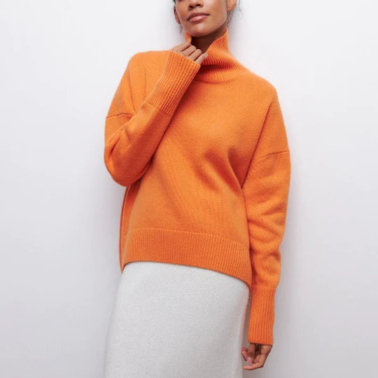 Hortencia - Oversized Turtleneck Sweater from Cotton