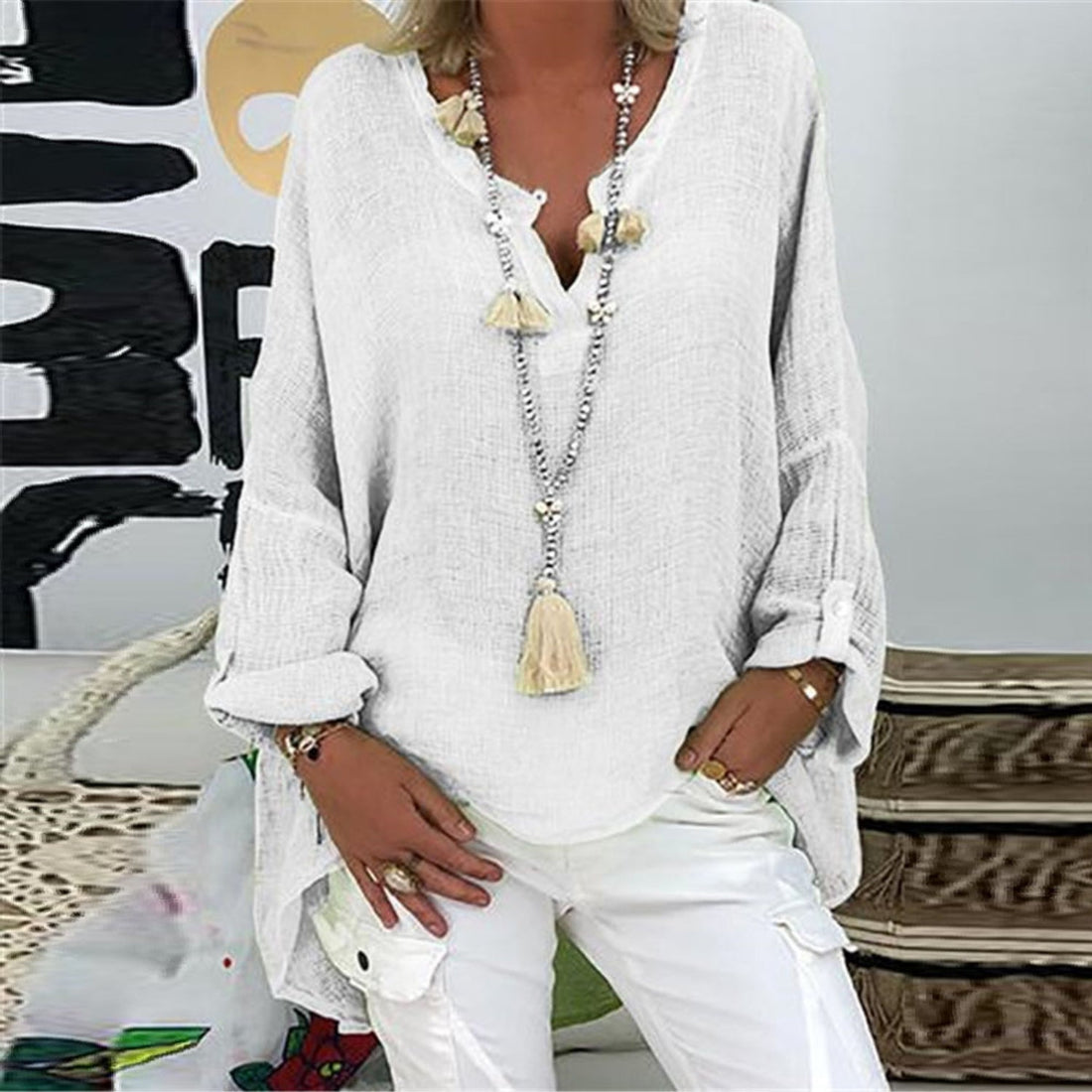 Mia – Chic Linen Blouse