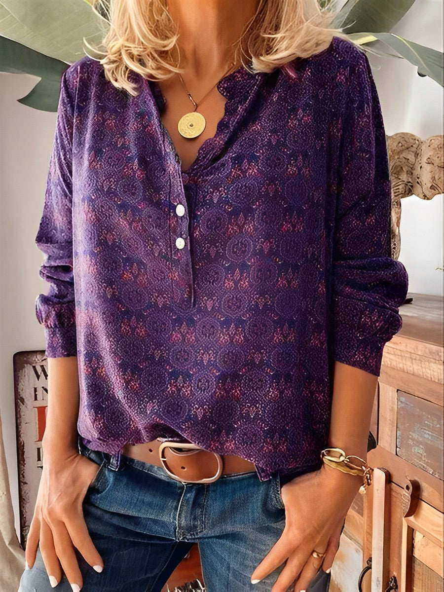Bellamy - Classic Printed Blouse for Women