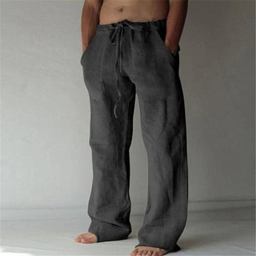Benjamin - plain linen casual trousers for men