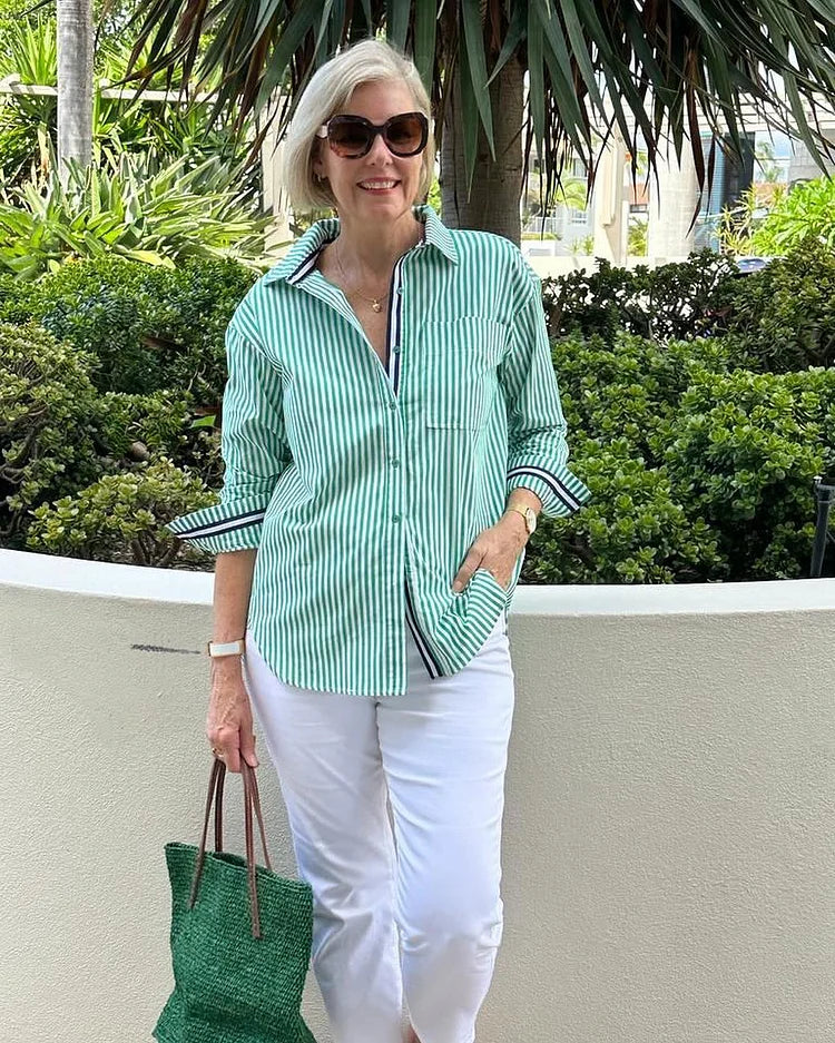 Feleciana - Stylish Striped Casual Shirt