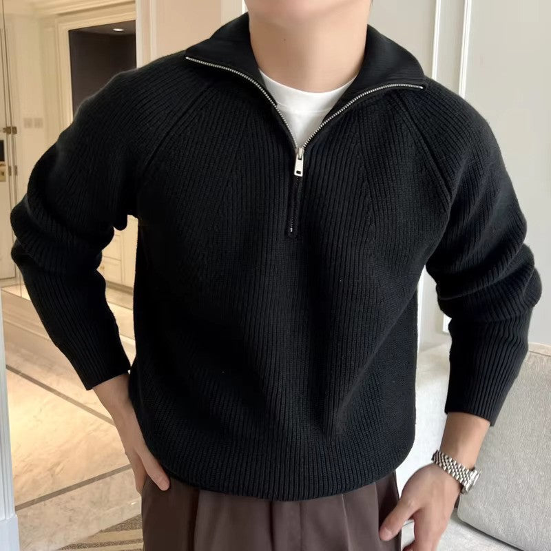 Lino – Cotton Sweater with Quarter Zip