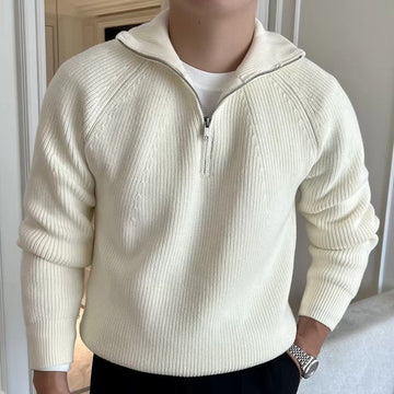 Lino – Cotton Sweater with Quarter Zip