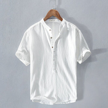 Ismael - Casual Linen Shirt with Short Sleeve