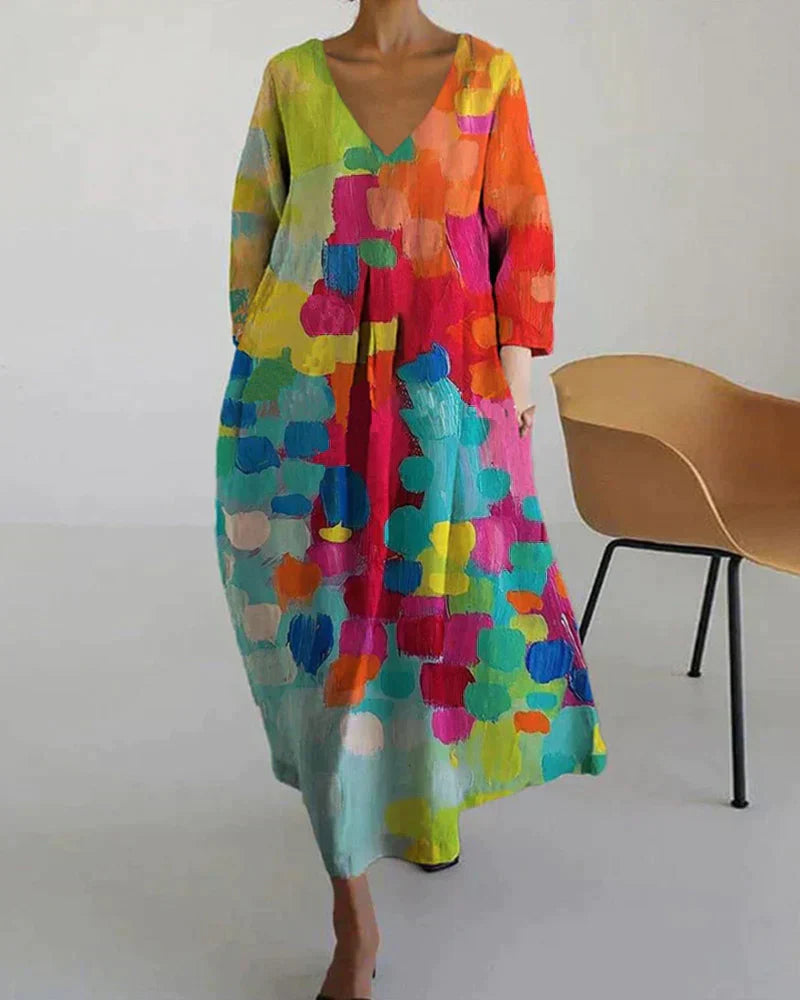 Noemi – Loose Dress with Artistic Print