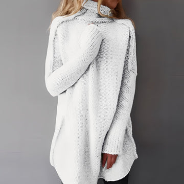 Coreen - Casual, loose-fitting turtleneck sweater for women