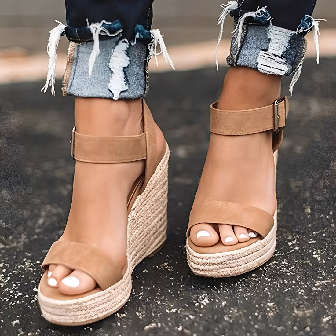 Annalee - Casual Wedge Sandals with Straps for Women