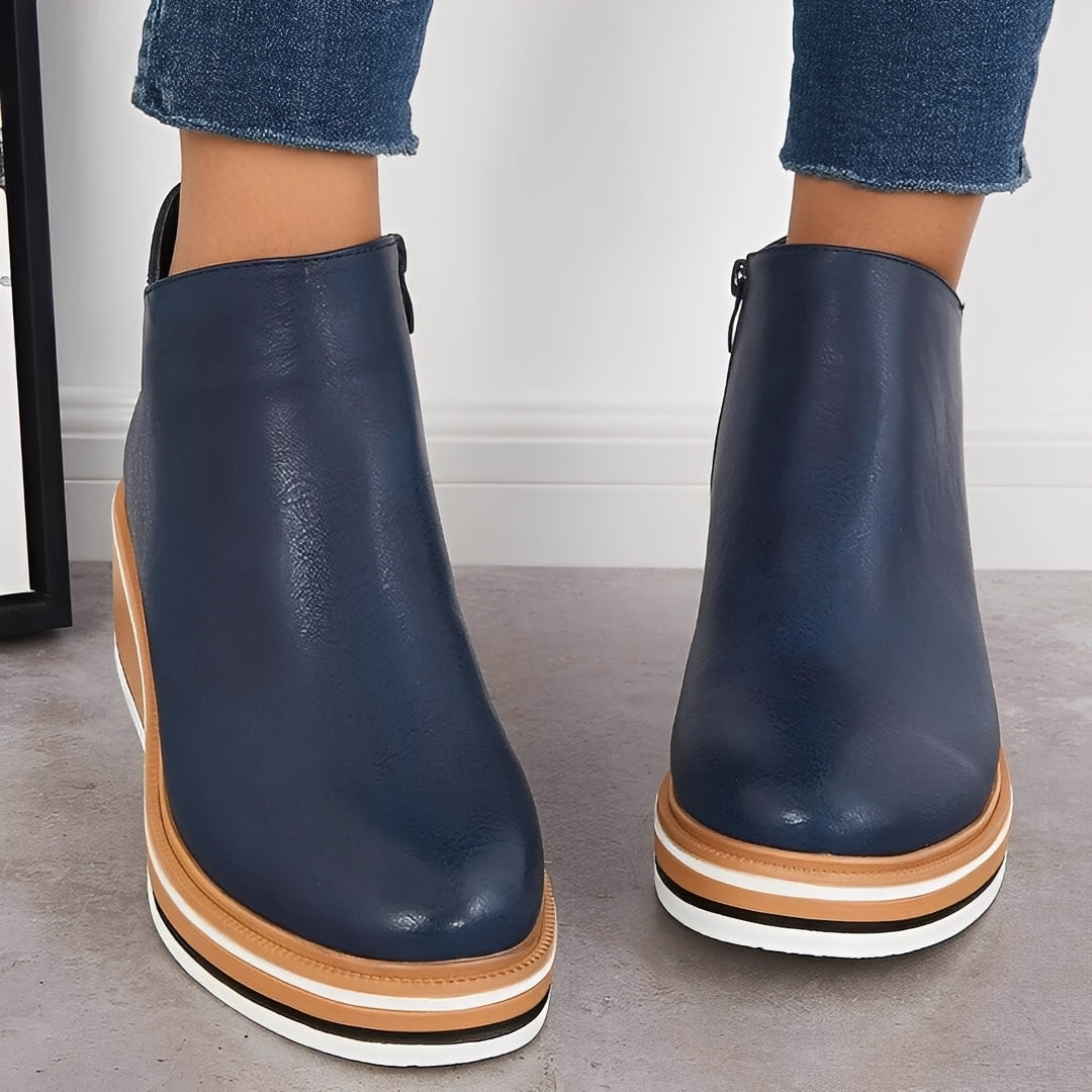 Sorrel - Casual Leather Boots with Zipper for Women