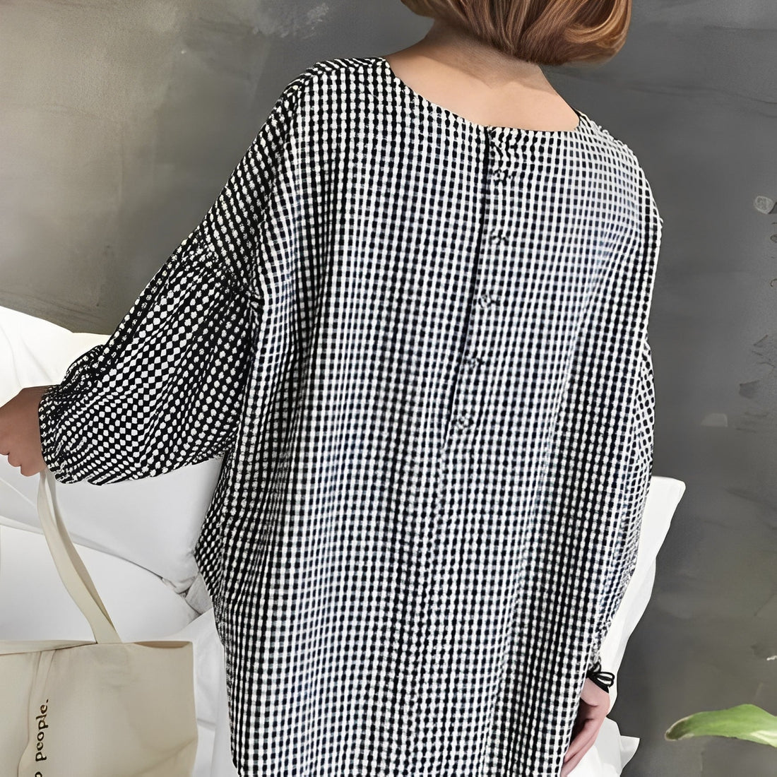 Tahlia - Casual Check Shirt with Asymmetric Design for Women