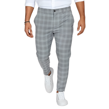 Deacon - Casual Slim-Fit Pants with Check Pattern for Men
