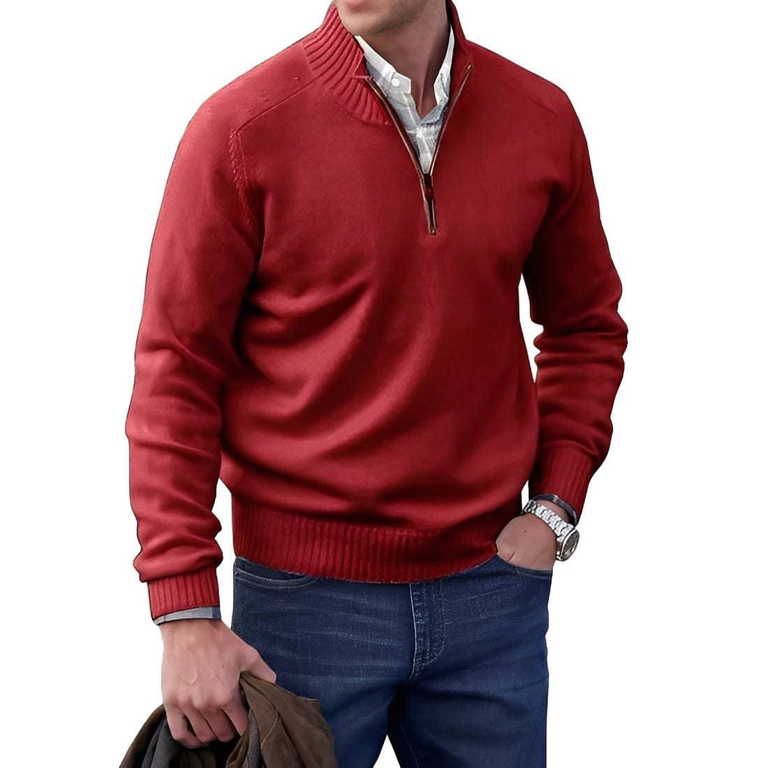 Jeremy - Casual Cashmere Sweater with Zipper for Men