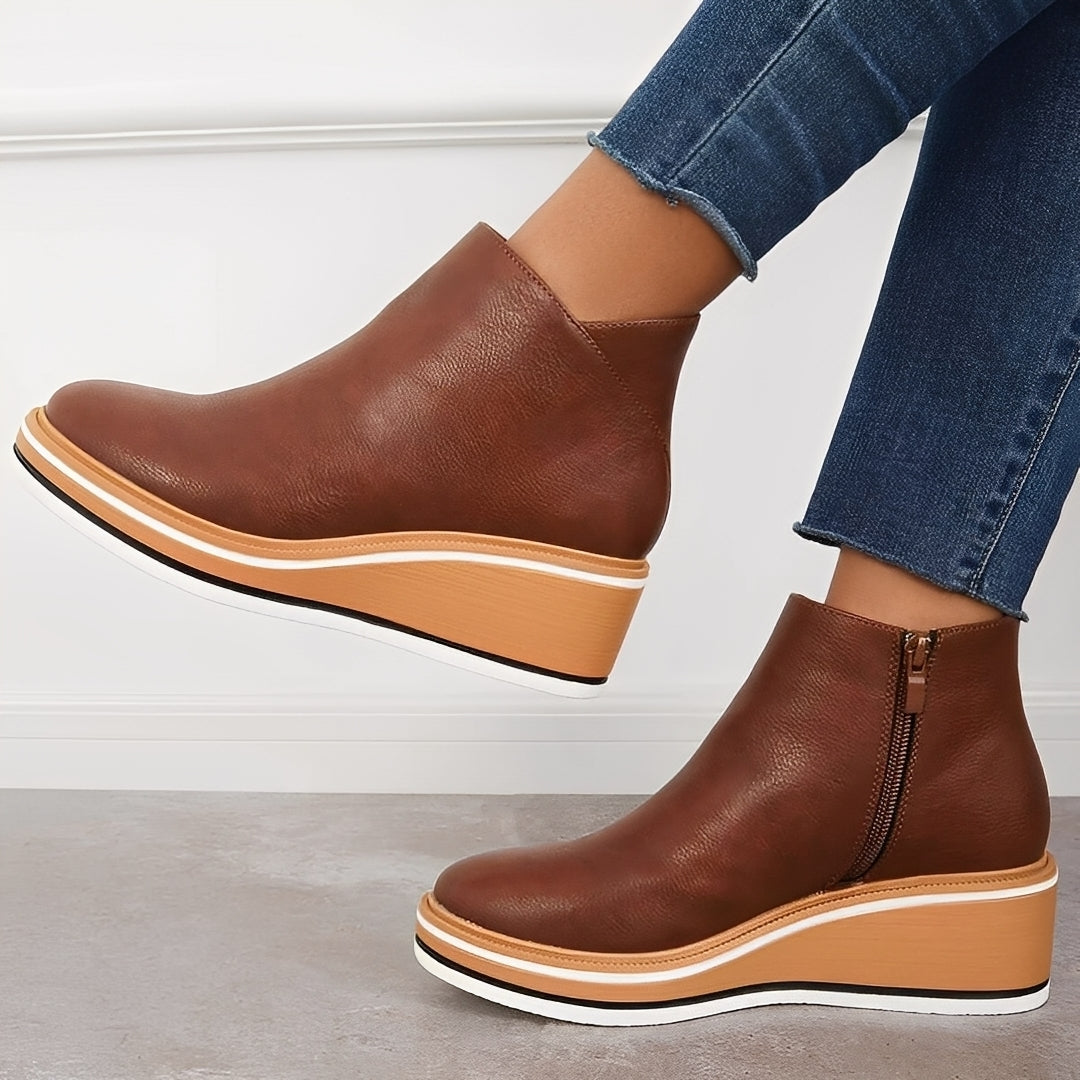 Sorrel - Casual Leather Boots with Zipper for Women