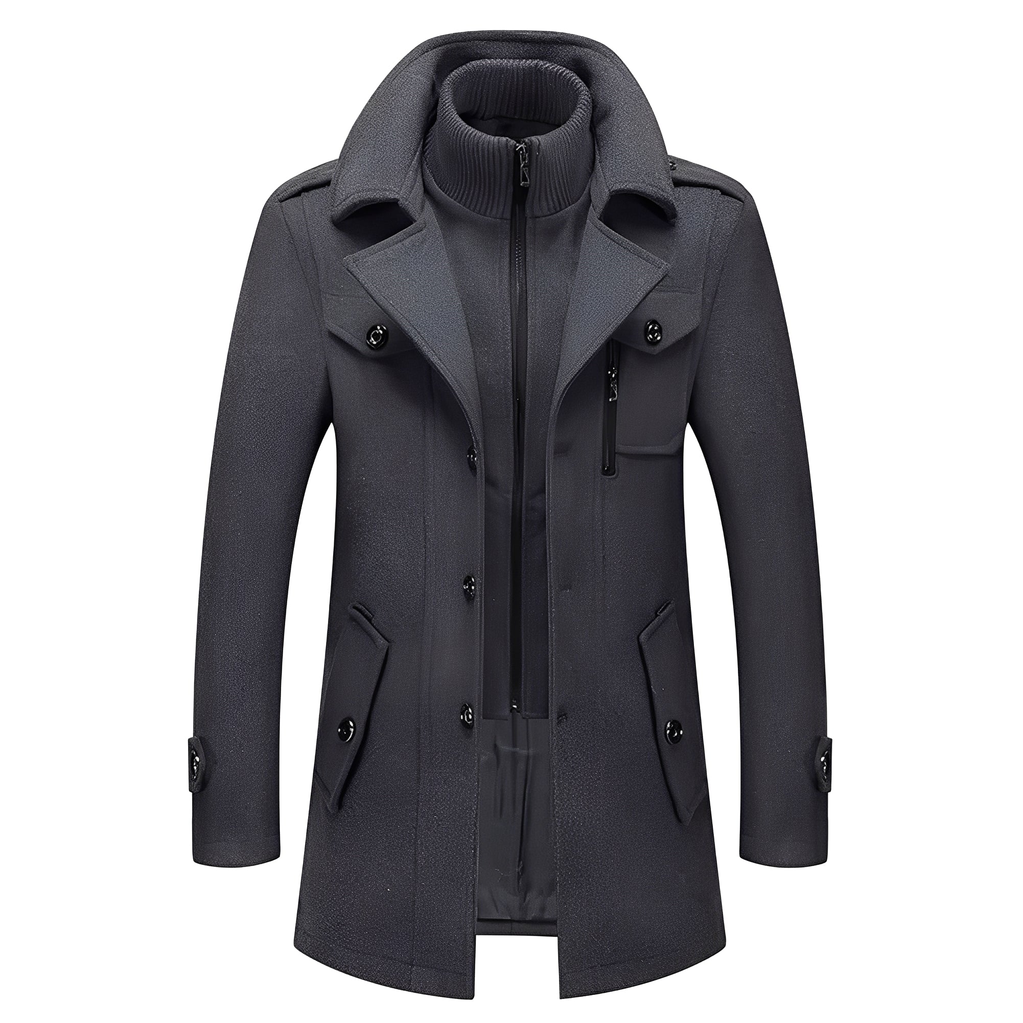 Jerald - Elegant long trench coat for men