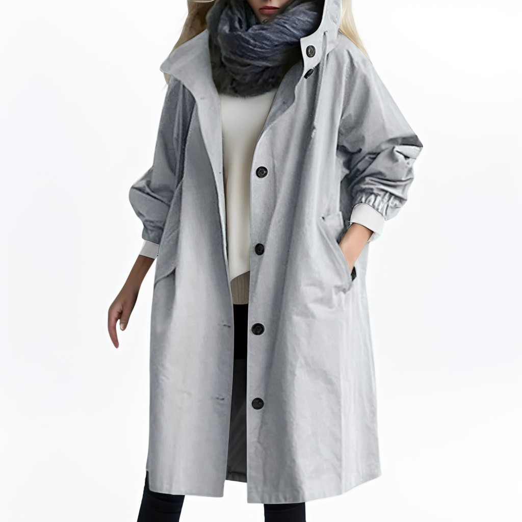 Shawna - Long, Waterproof Hooded Jacket for Women