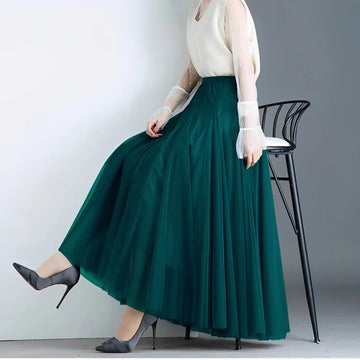 Kelly - Casual Midi Skirt from Pleated Mesh for Women
