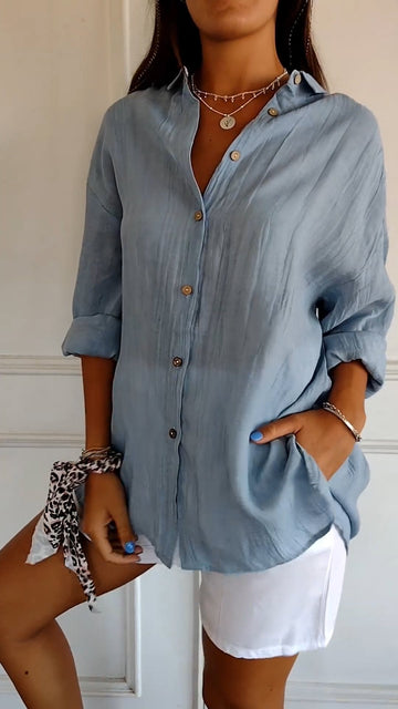 Kristina - Airy Women's Shirt Button Placket Summer