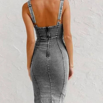 Elsewith - Summer Denim Dress Adjustable