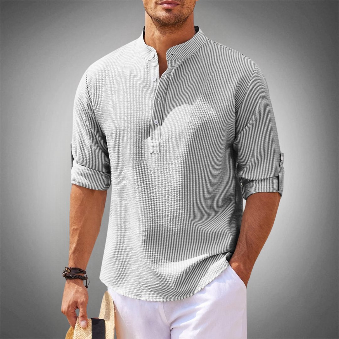 Michael - Men Casual Henley Shirt Light & Breathable