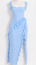 Avery - Kleid - Maxikleid mit Rüschen - Kleider - Hellblau - Müller Mode