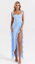 Avery - Kleid - Maxikleid mit Rüschen - Kleider - Hellblau - Müller Mode