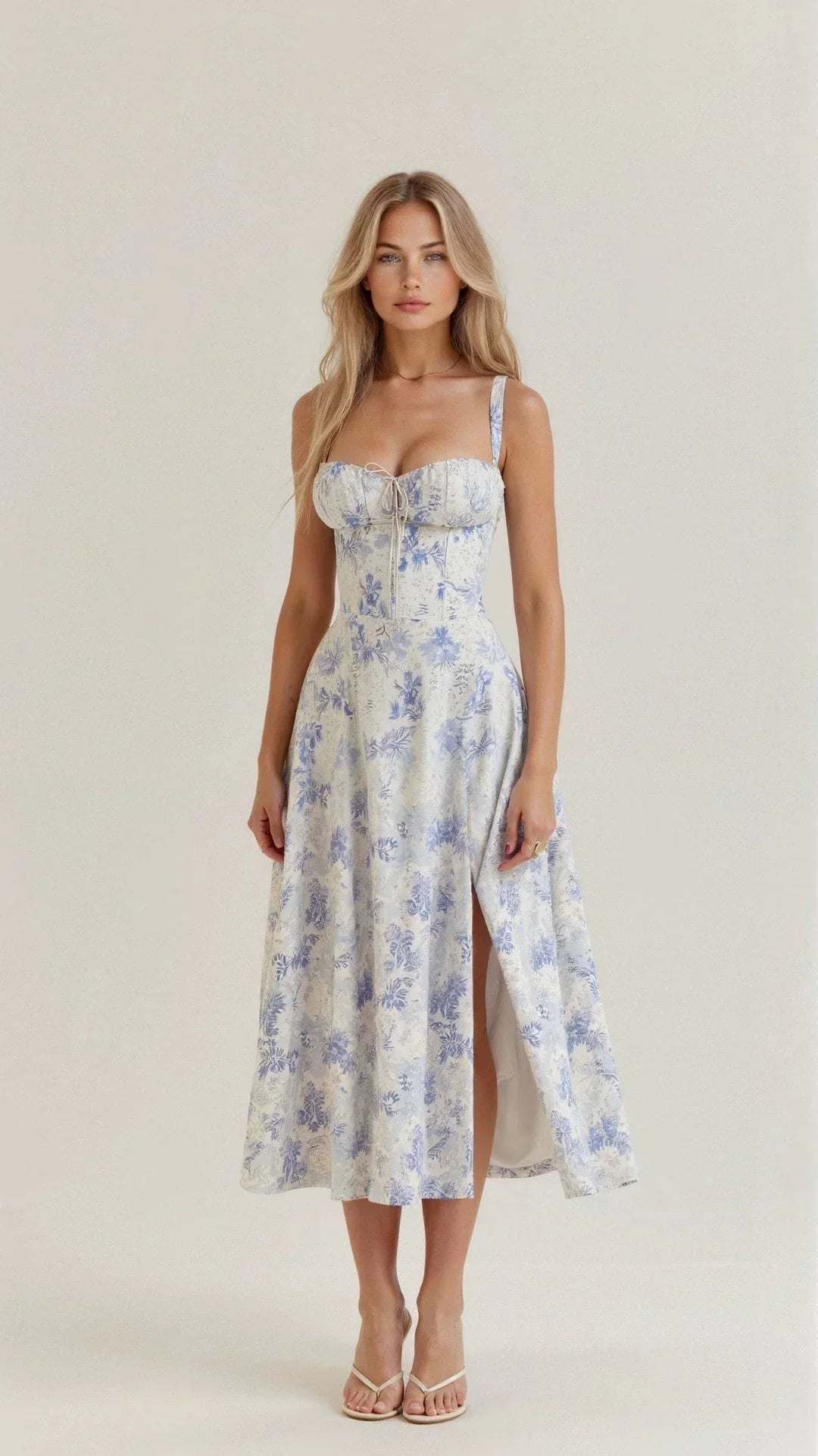 Delysia - Floral Bustier Dress Waist Shaper Elegance