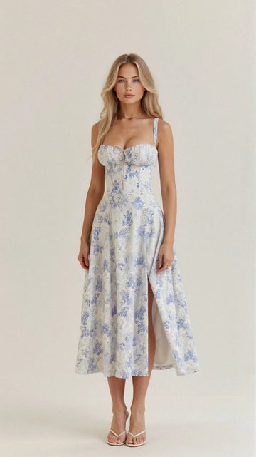 Delysia - Floral Bustier Dress Waist Shaper Elegance