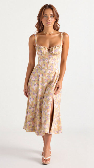 Vanessa - Corset Midi Dress Emphasizes Feminine Shapes