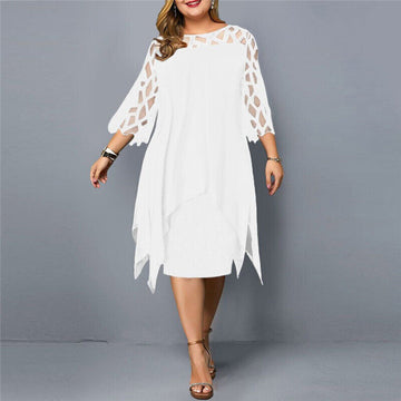 Savanna - Chiffon Dress in Plus Size for Women