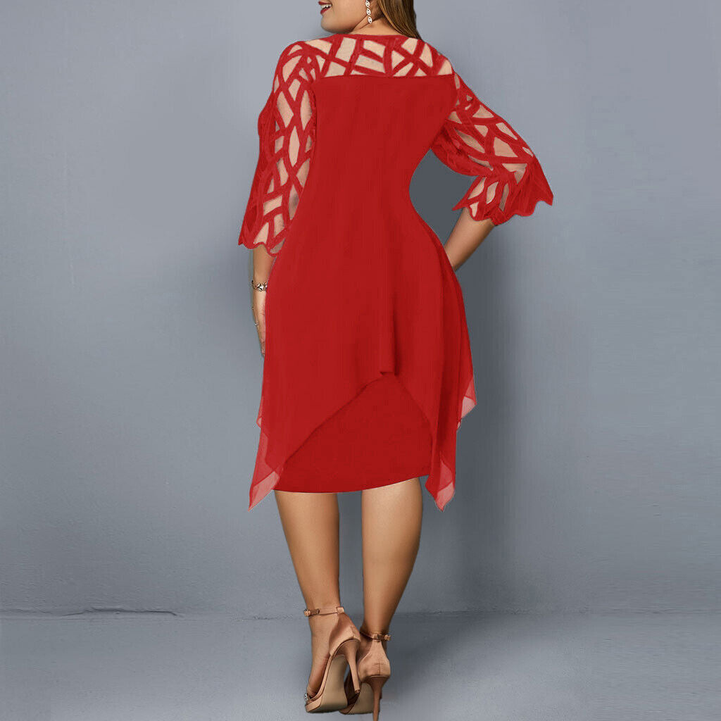 Savanna - Chiffon Dress in Plus Size for Women
