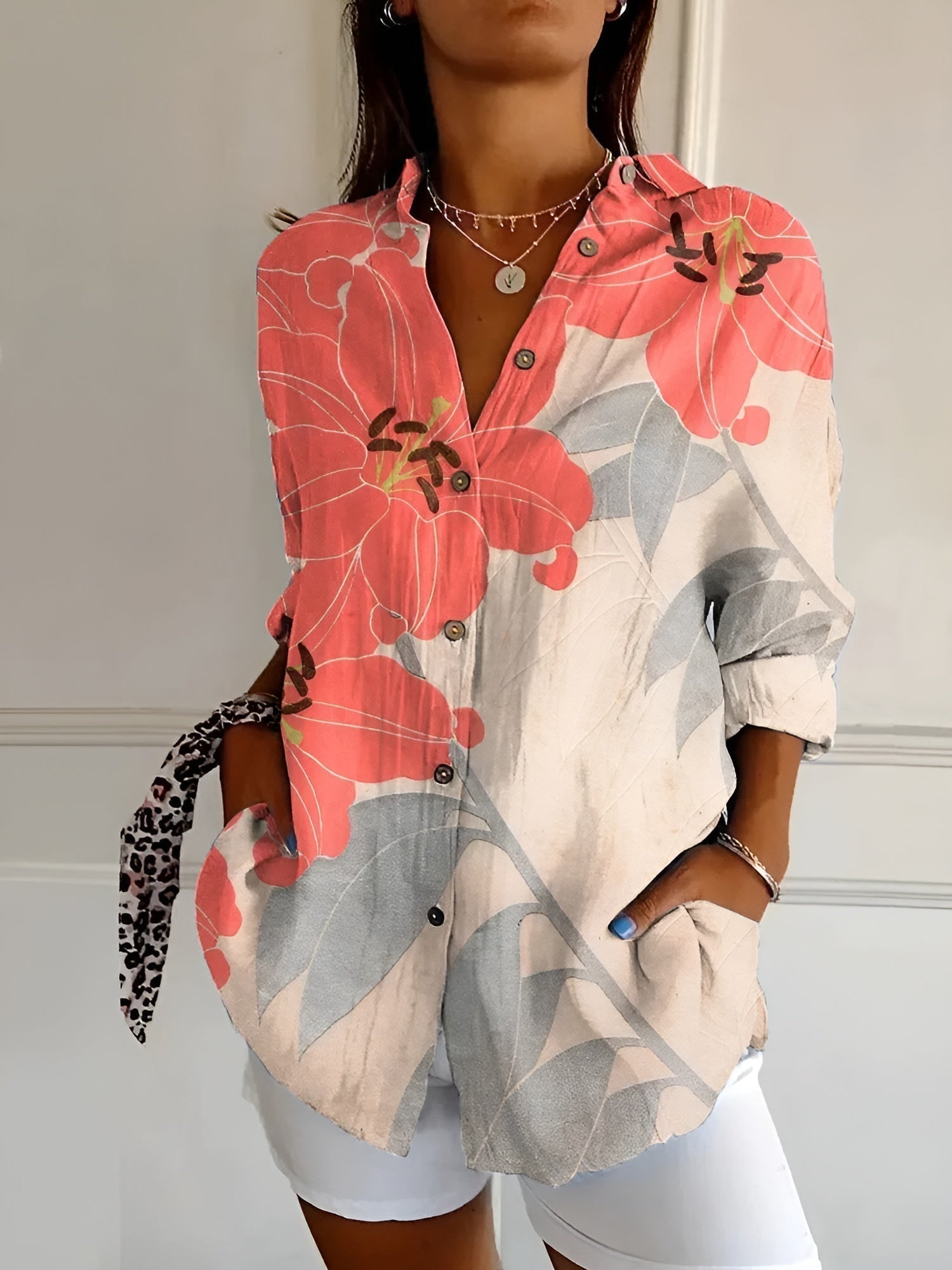 Leofel - Elegant Women's Button-Down Long Sleeve Shirt