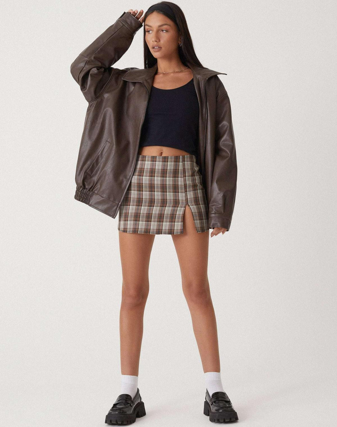 Ariane – Women's Leather Jacket in Oversize Style